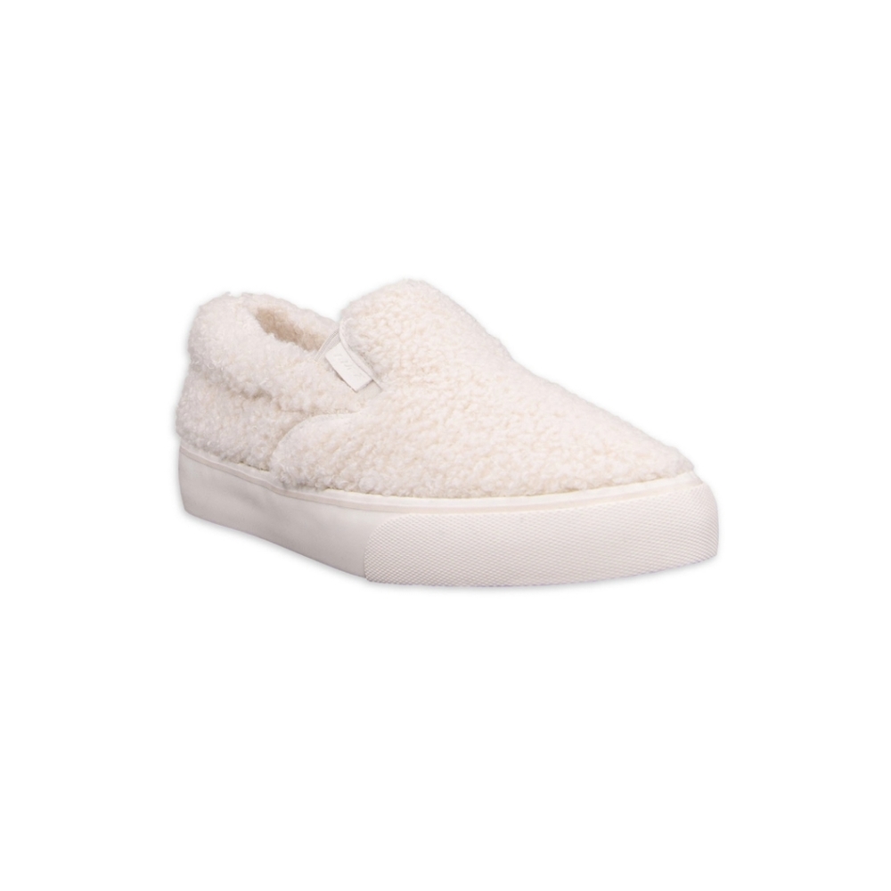NEW Lugz Women's Sammy Fleece Cream Whisper White Slip-On Loafers Sneakers